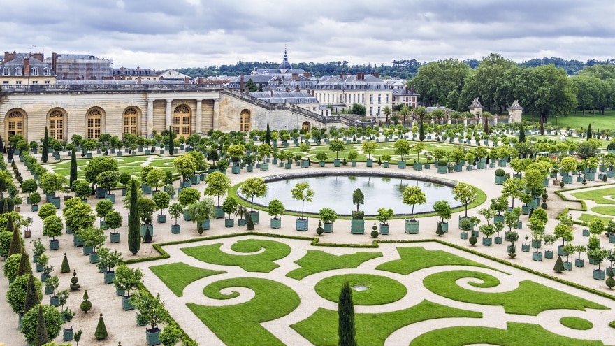 Versailles Gardens with fountains and Grand Canal